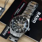 Rado Captain Cook Silver Black Skeleton Dial