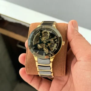 Rado Centrix Skeleton Golden Black Dial