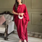 Ruby Draped Saree set
